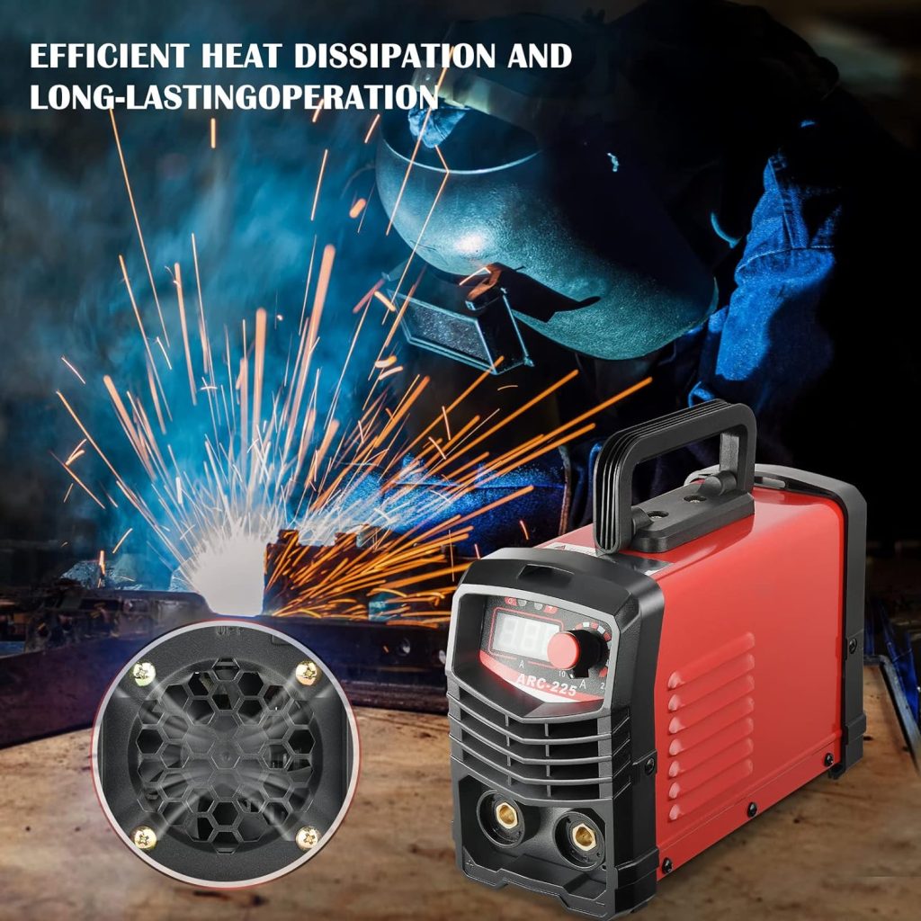 Aomdom soldador inverter profesional 220V MMA,225A Pantalla digital ARC IGBT Soldadora con inversor LCD para soldador electrodo soldadura Soldadora portátil(Rojo)