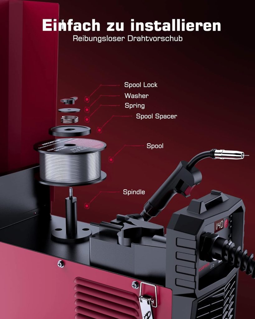 ARCCAPTAIN Máquina de soldar MIG MAG con 140 amperios, 4 en 1 FLUX cable de llenado adecuado/MAG soldador de gas de protección de la máquina/MMA E-Hand/Elevador TIG IGBT Inverter Soldador