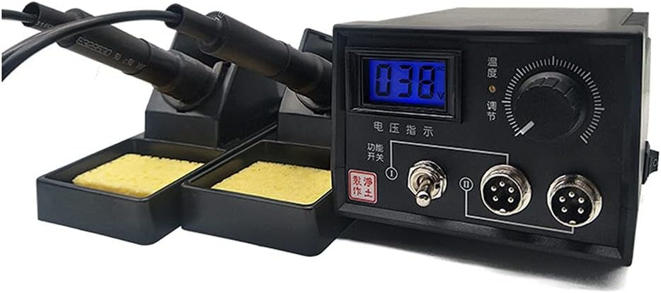 ele ELEOPTION Máquina de Pirograbado para Quema de Madera Calabaza Artesanía Herramienta de Pirograbado Kit Profesional de Quema de Madera (Lápiz Dual y Enchufe Dual con Pantalla Digital)