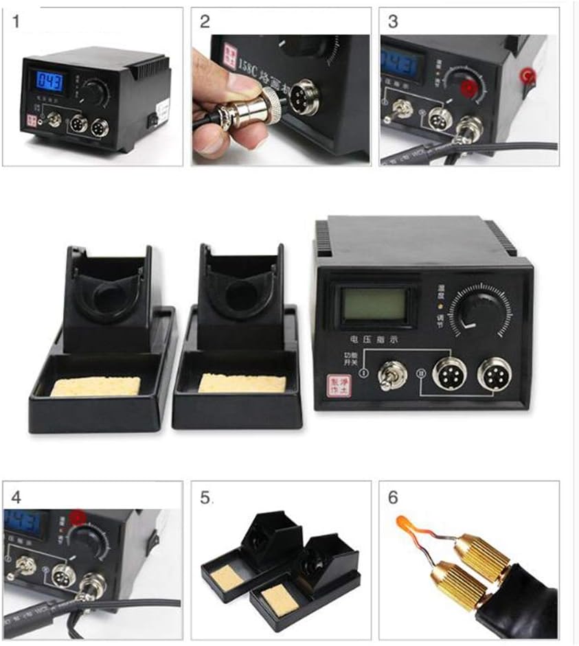 ele ELEOPTION Máquina de Pirograbado para Quema de Madera Calabaza Artesanía Herramienta de Pirograbado Kit Profesional de Quema de Madera (Lápiz Dual y Enchufe Dual con Pantalla Digital)