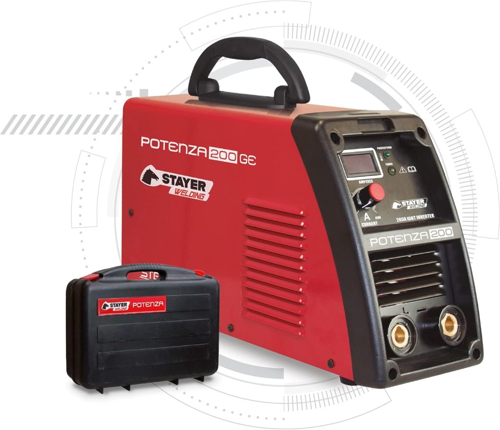 Equipo de soldadura Inverter Profesional MMA Electrodo POTENZA 200 K (incluye maletín)