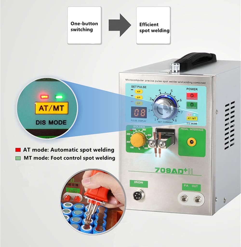 Hanchen Soldador de Puntos de Baterías Muntifuncional 3.8KW Soldadura de Pulsos Profesional con Función de Soldar Estaño Pluma de Inducción Sistema de Enfriamiento para Baterías 18650 26650 32650