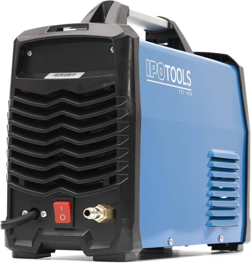 IPOTOOLS Cortador de plasma CUT-45R – Máquina de corte por plasma 45 A hasta 12 mm de potencia de corte inversor soldadora de plasma con encendido IGBT/HF / Azul / 230 V / 7 años de garantía