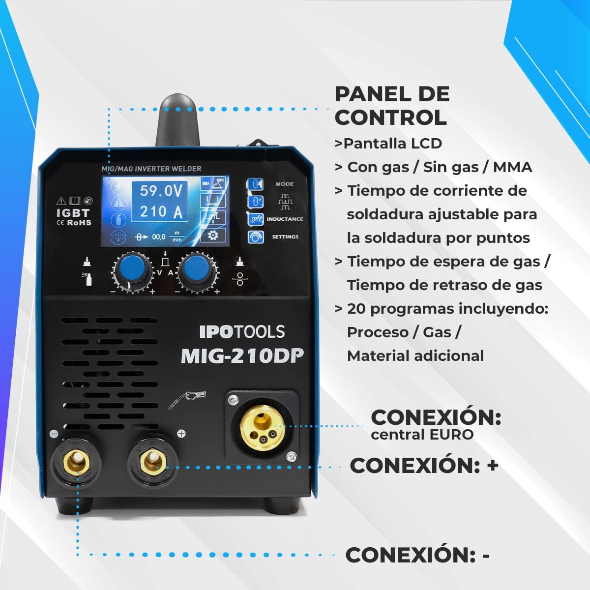 Reseña del soldador IPOTOOLS MIG-210DP Synergy Double Pulse MIG MAG – Profesional y portátil