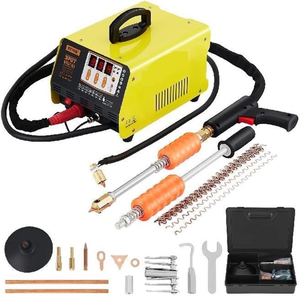 Kit de reparación de abolladuras de soldador de pernos, extractor de abolladuras de soldador por puntos de 3 KW 220 V for reparación de abolladuras de carrocería de coche con función de regulación de