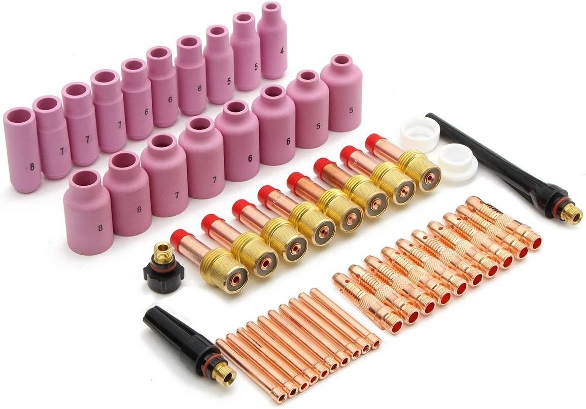 Kit de soldadura TIG Kit  TIGWelding antorcha Accesorios Consumibles aptos for la WP 17 18 26 51pcs Alicates de antorcha para soldadores multiusos pro