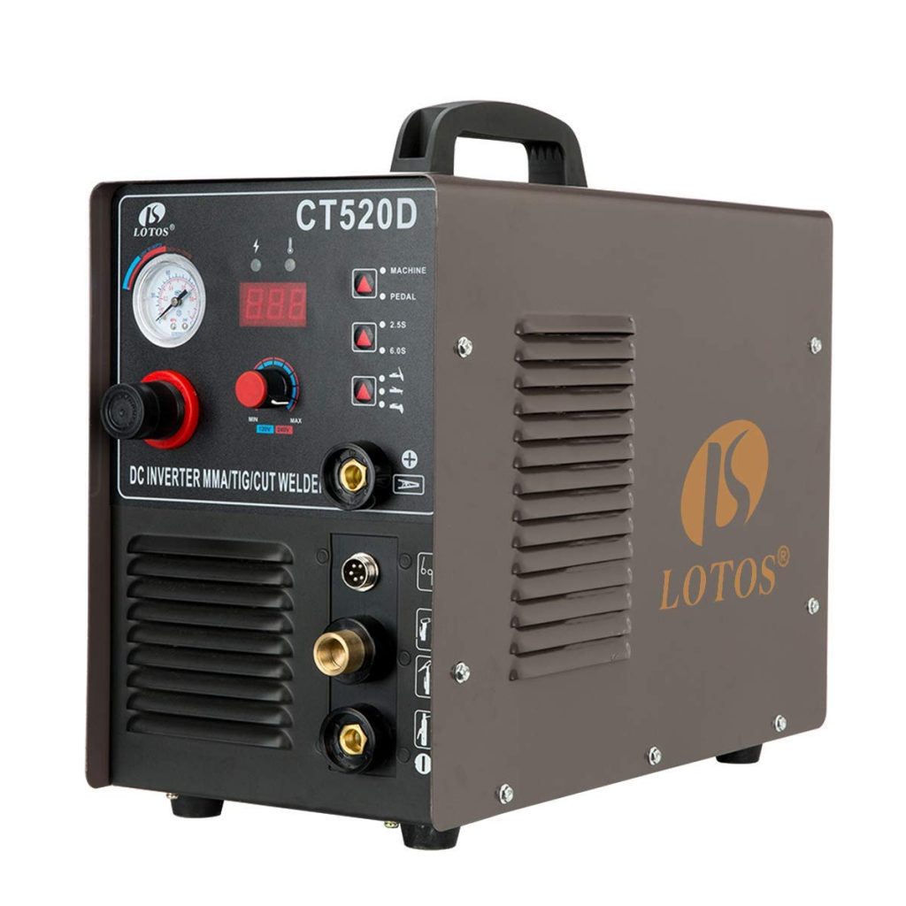 Lotos Plasma cortador soldador TIG Stick 3 en 1 combo máquina de soldadura, 50 A Aire Cortador De Plasma, 200 A TIG soldador/Stick, doble voltaje 220 V/110 V, 1