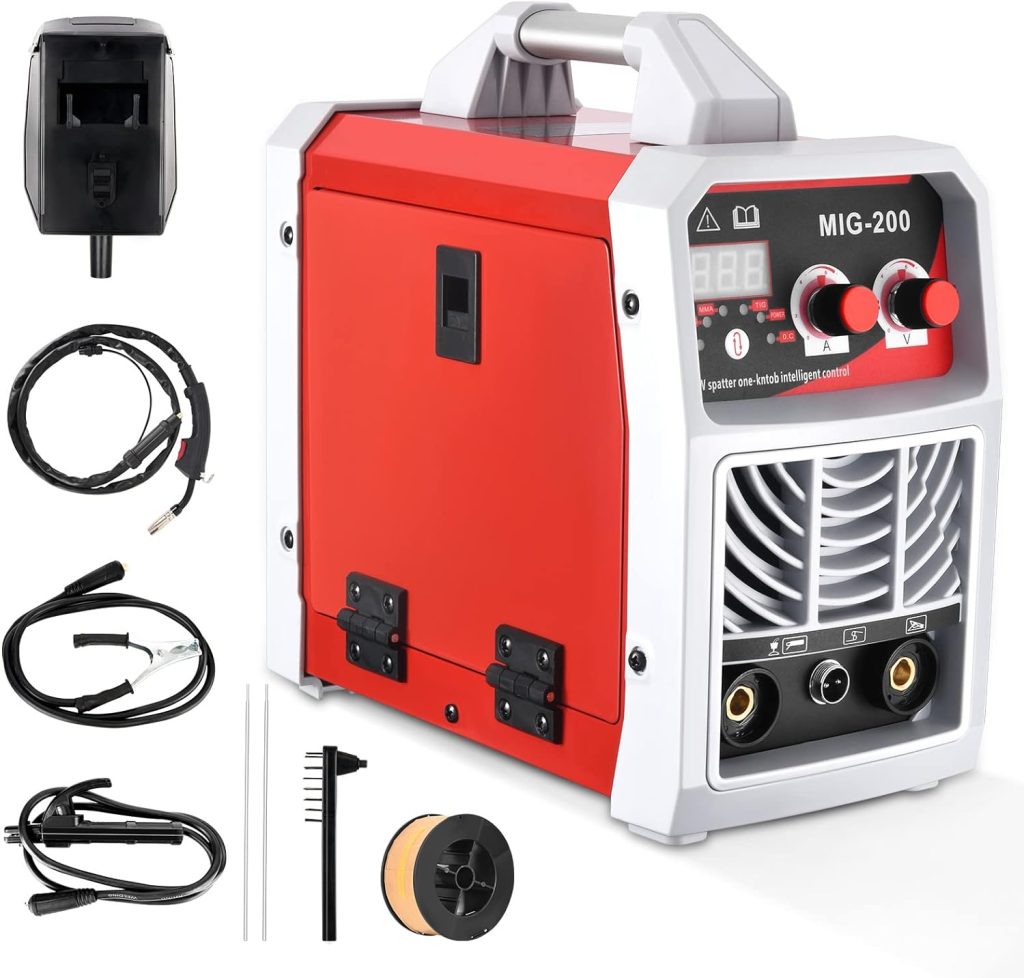 Maquina Soldador 3 en 1 ARC/MIG/TIG,Aomdom soldador inverter 220V 200A,con antalla digital LCDpara soldador electrodo soldadura Soldadora portátil per reparación y mantenimiento de varios equipos