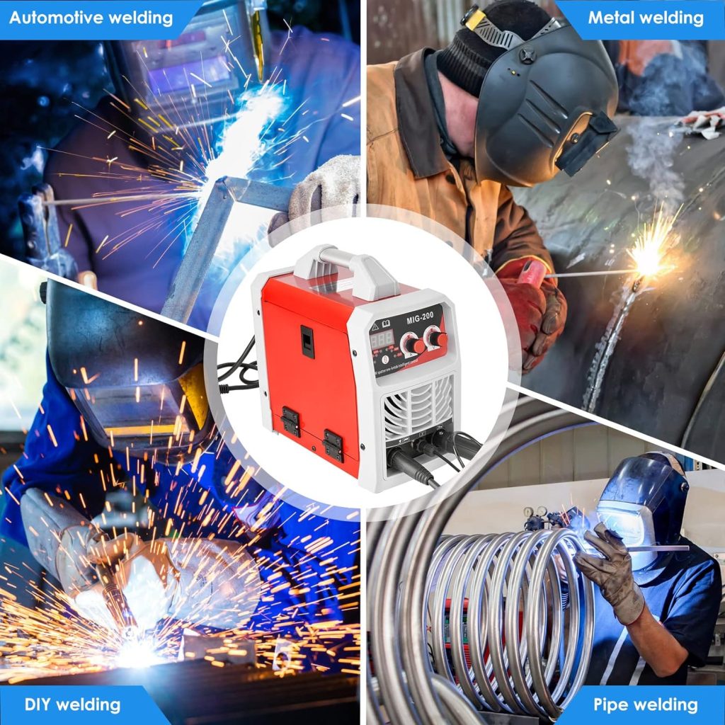 Maquina Soldador 3 en 1 ARC/MIG/TIG,Aomdom soldador inverter 220V 200A,con antalla digital LCDpara soldador electrodo soldadura Soldadora portátil per reparación y mantenimiento de varios equipos