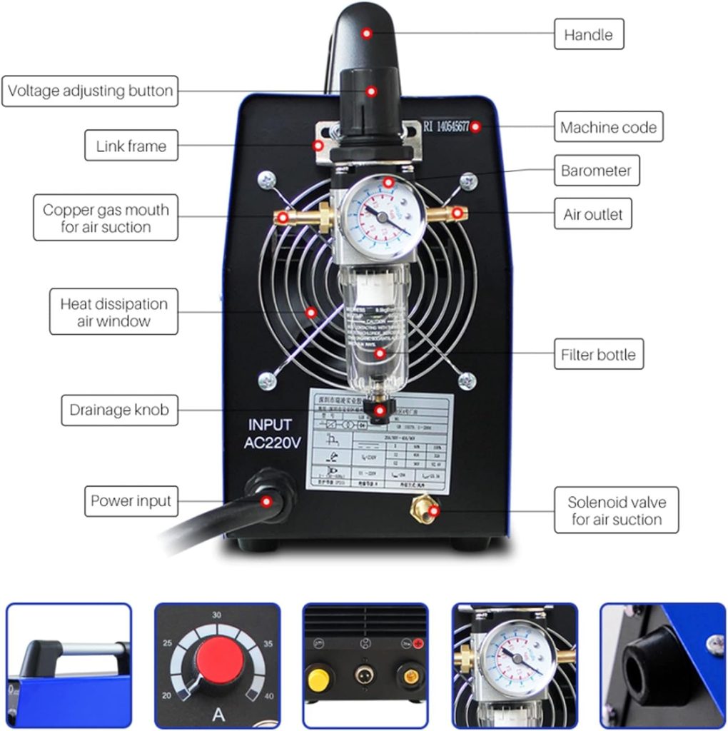 Máquina soldadora LGK 40 CUT 40 Máquina de corte de plasma cortador de plasma con PT31 Accesorios de corte de soldaduraR de corte de acero al carbono Corriente de salida estable, ahorro de energía efe