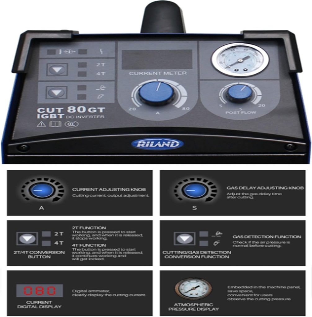 Máquina soldadora Tres fases CUT80GT IGBT DC Máquina de corte de plasma de aire de plasma del inversor Plasma Soldador cortador de plasma Corriente de salida estable, ahorro de energía efectivo