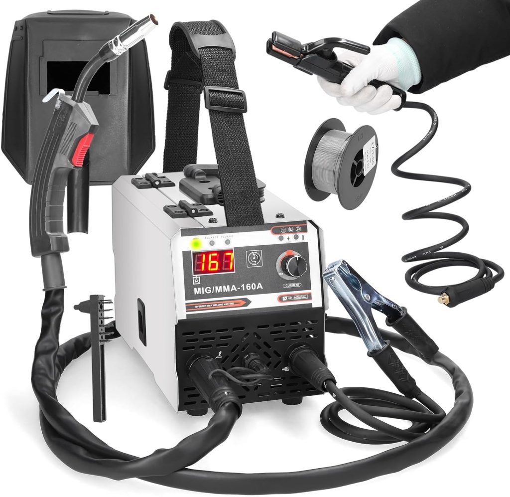 mingqian Soldadoras MIG MMA 2 en 1 Soldadura manual y protegida contra gases de dióxido de carbono Soldadoras inverter de corriente continua IGBT multipropósito Mecanismo de alimentación de alambre in