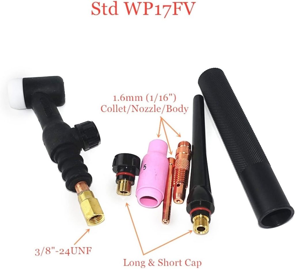 Soplete Piezas de soldadura 150A TIG antorcha de soldadura 3m/5m manguera roja suave válvula de Gas Flexible conector rápido DKJ 10-25 35-50 WP17 WP17FV pistola soldadora (Size : 5m (15.4ft), Color