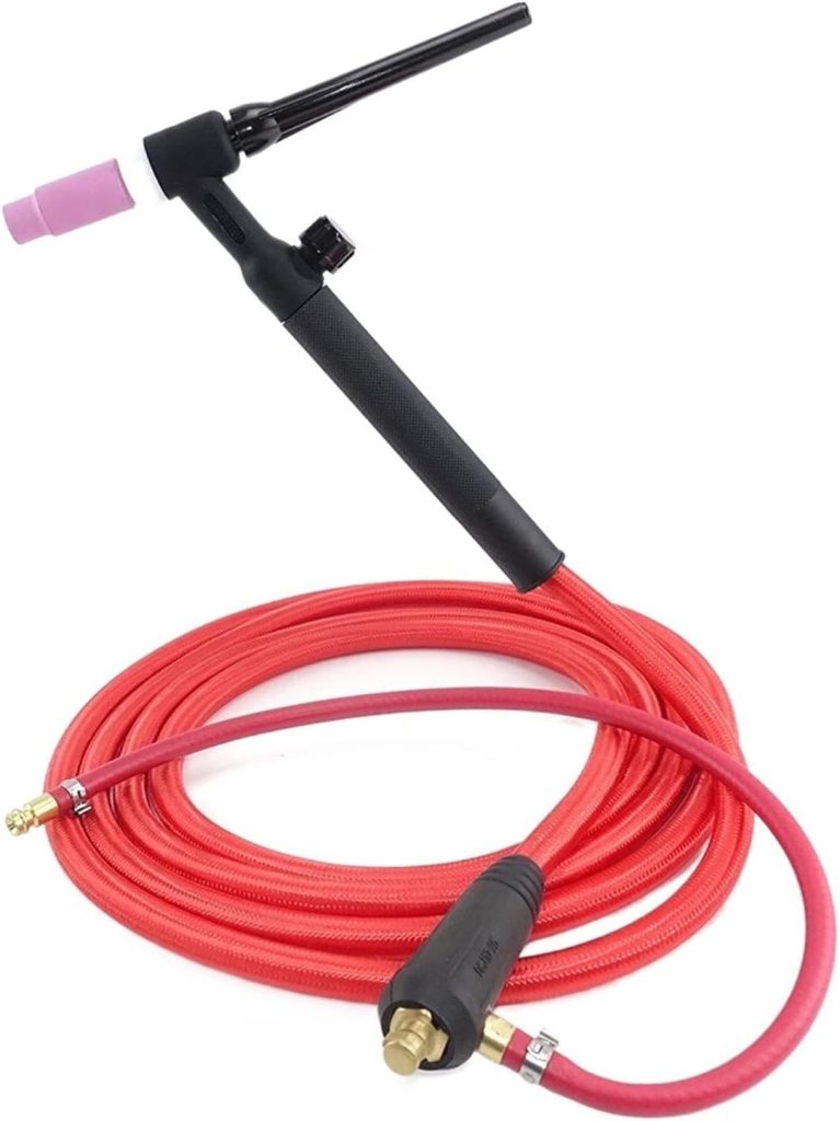 Soplete Piezas de soldadura 150A TIG antorcha de soldadura 3m/5m manguera roja suave válvula de Gas Flexible conector rápido DKJ 10-25 35-50 WP17 WP17FV pistola soldadora (Size : 5m (15.4ft), Color