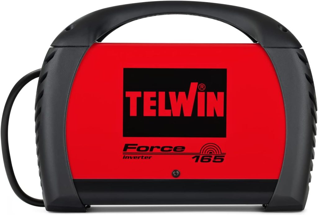 Telwin 815863 Force 165 Soldadora inverter a electrodo MMA con casque de soldadura automático y accesorios para soldadura, 230 V, 4,23 kg, Rojo