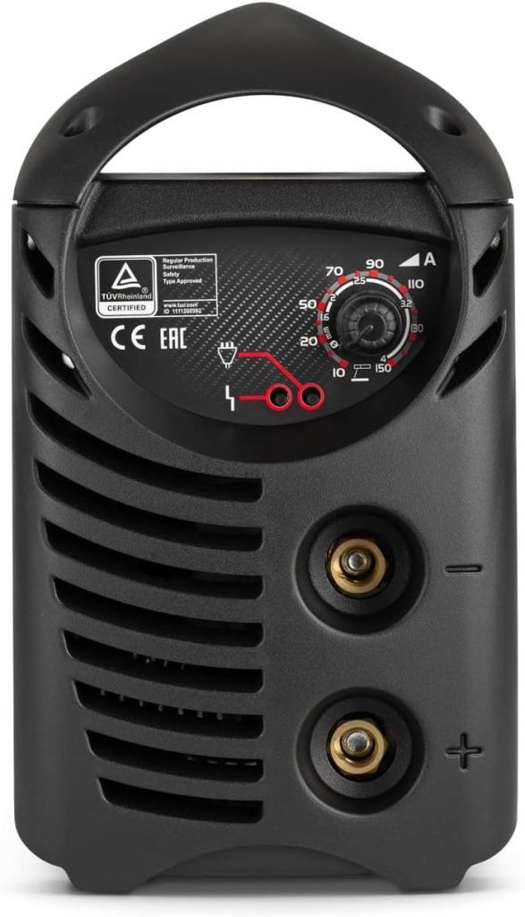 Telwin 815863 Force 165 Soldadora inverter a electrodo MMA con casque de soldadura automático y accesorios para soldadura, 230 V, 4,23 kg, Rojo
