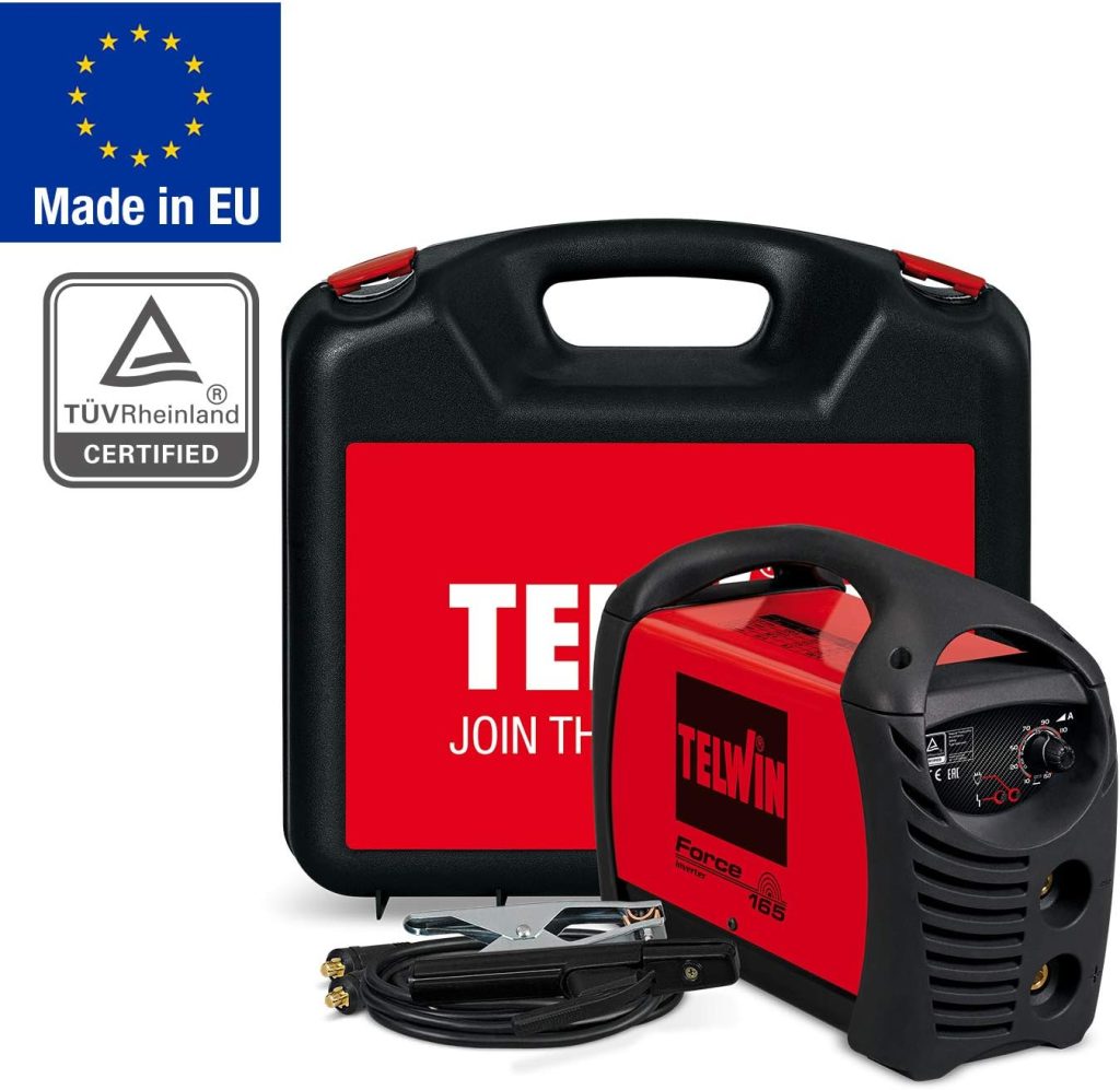 TELWIN - Soldador Inverter Profesional FORCE 165 TE-815857 - Alta Estabilidad - Para Diversos Electrodos - Incluye Maleta