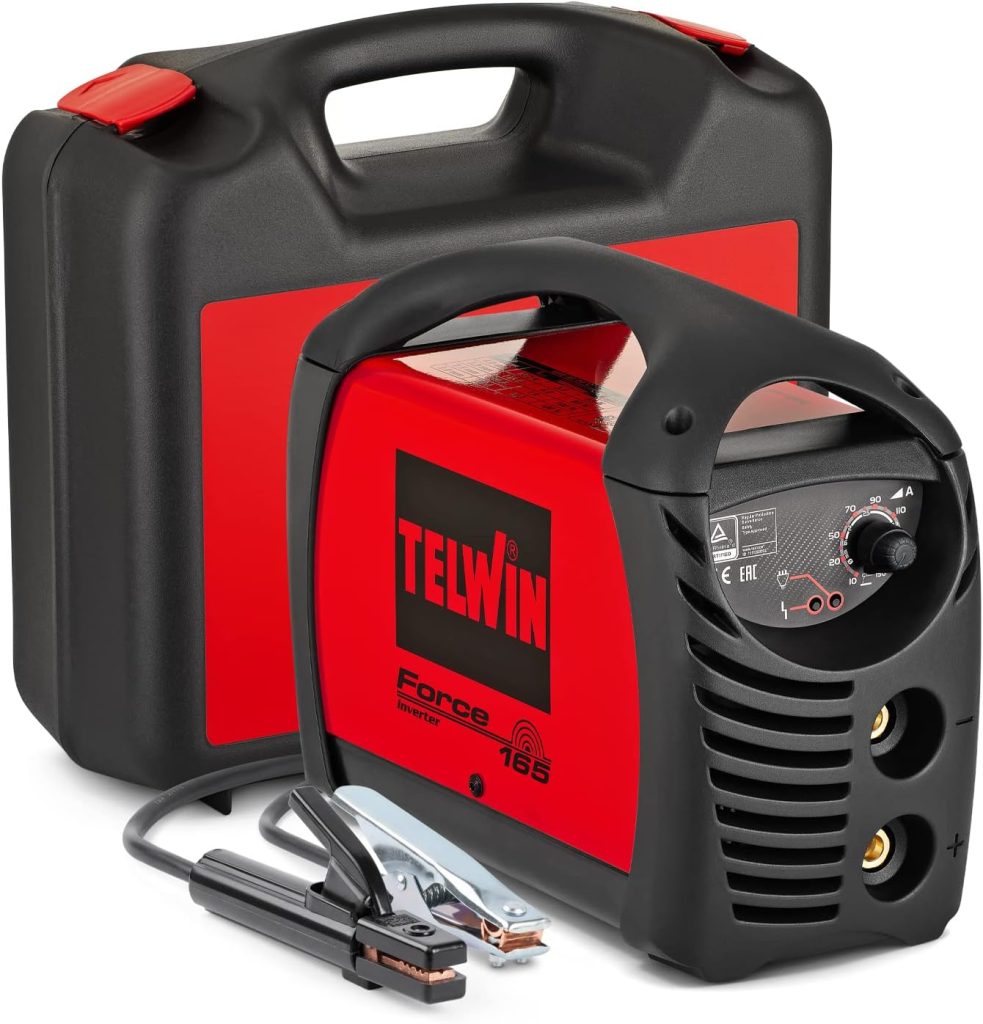 TELWIN - Soldador Inverter Profesional FORCE 165 TE-815857 - Alta Estabilidad - Para Diversos Electrodos - Incluye Maleta