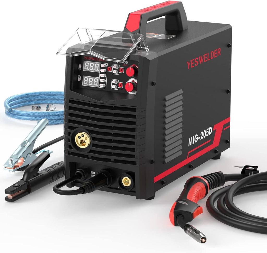 YESWELDER Soldador MIG MAG 205A 230V MIG/Lift TIG/MMA 3 en 1, Soldador de Hilo Gas/sin Gas, Inversor IGBT, Dispositivo de Soldadora Multiproceso